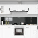 vidaXL Konyhai splashback 2 pcs Fekete 120 x 50 cm edzett üveg