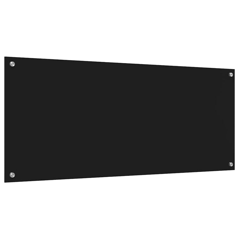 vidaXL Konyhai splashback 2 pcs Fekete 120 x 50 cm edzett üveg