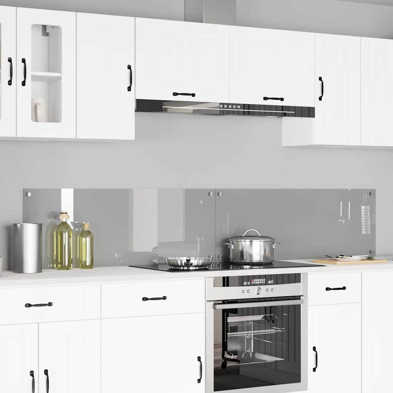vidaXL Konyhai splashback 2 pcs Világosszürke 110 x 40 cm edzett üveg