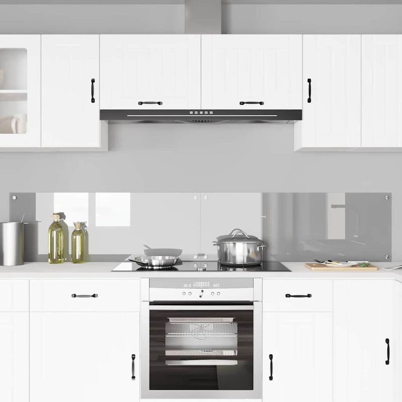 vidaXL Konyhai splashback 2 pcs Világosszürke 110 x 40 cm edzett üveg