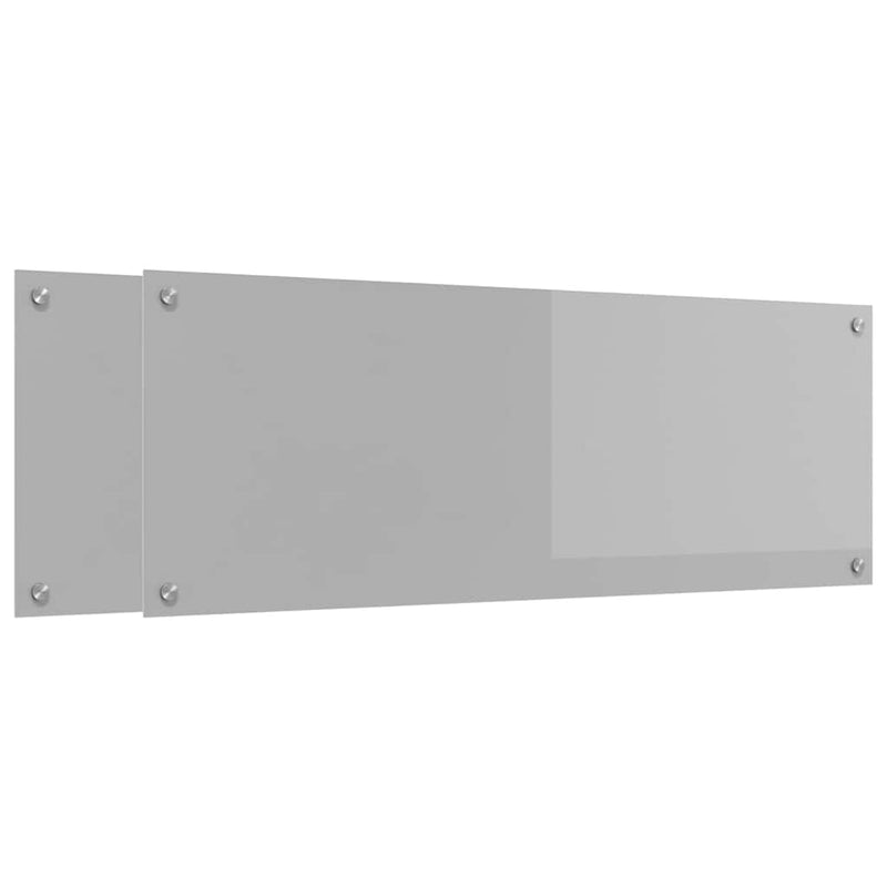 vidaXL Konyhai splashback 2 pcs Világosszürke 110 x 40 cm edzett üveg