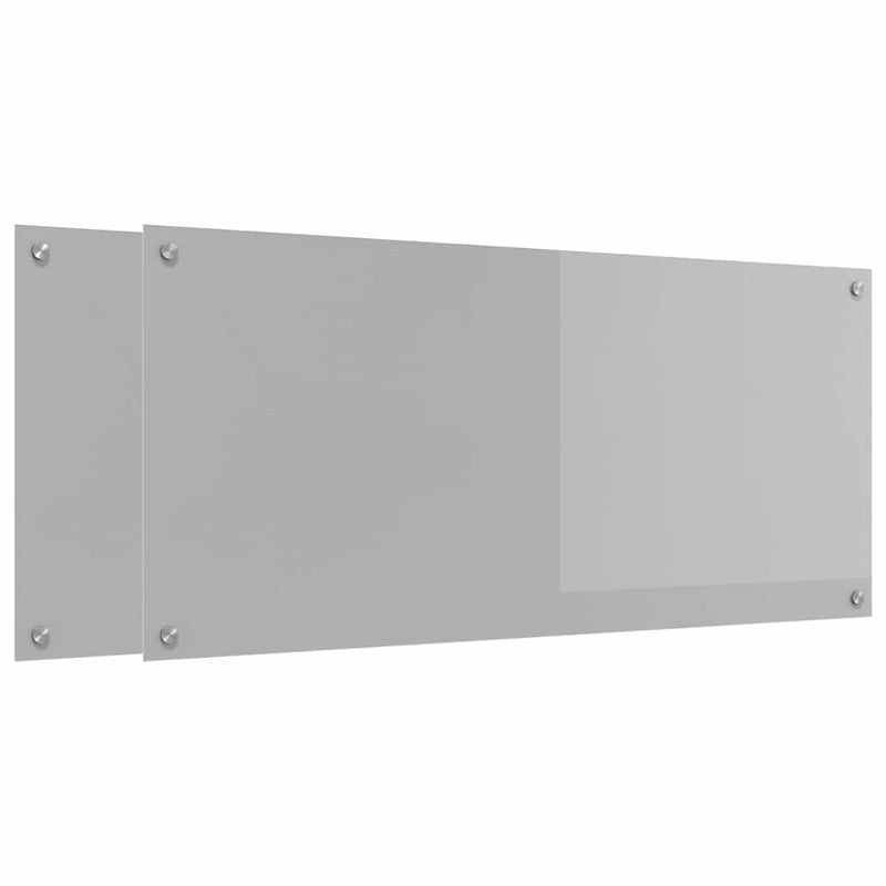 vidaXL Konyhai splashback 2 pcs Világosszürke 110 x 50 cm edzett üveg