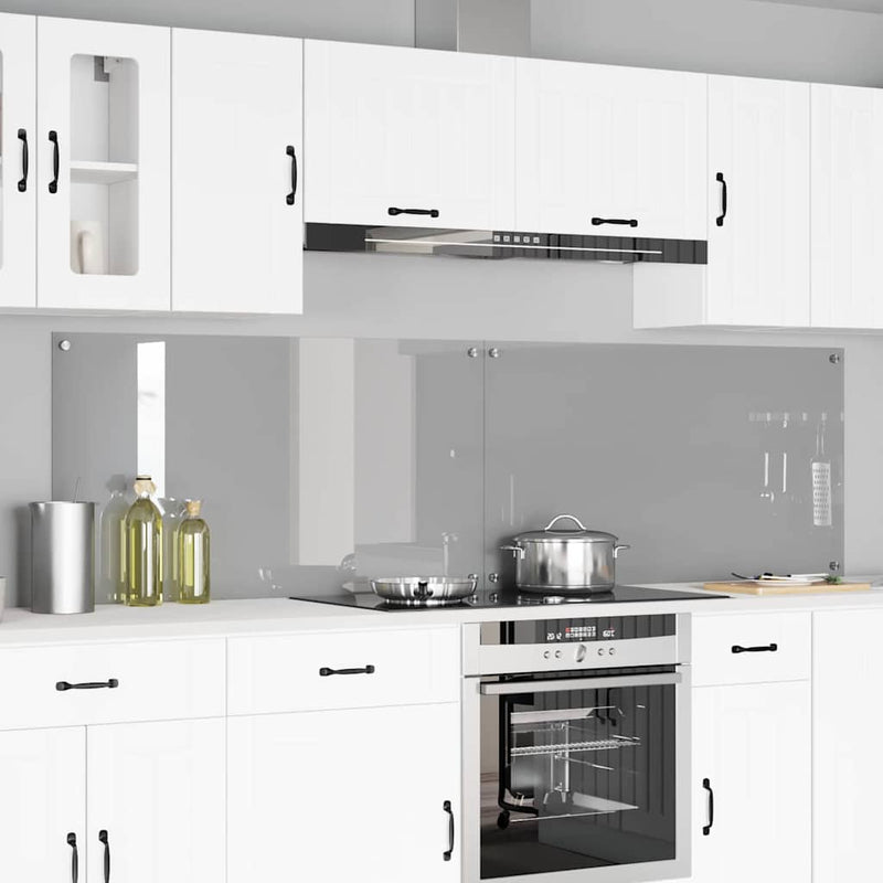 vidaXL Konyhai splashback 2 pcs Világosszürke 110 x 60 cm edzett üveg