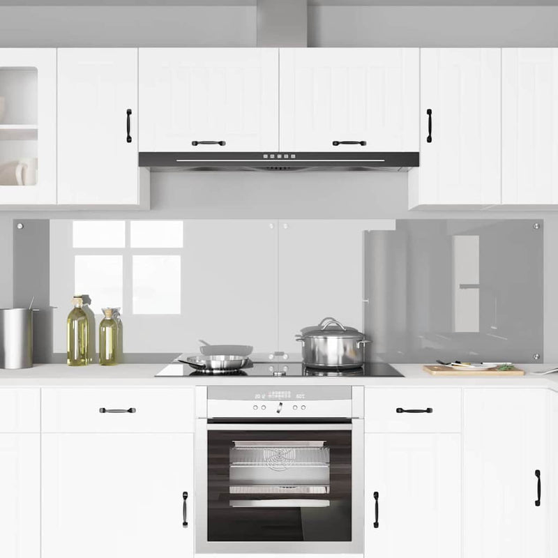vidaXL Konyhai splashback 2 pcs Világosszürke 110 x 60 cm edzett üveg