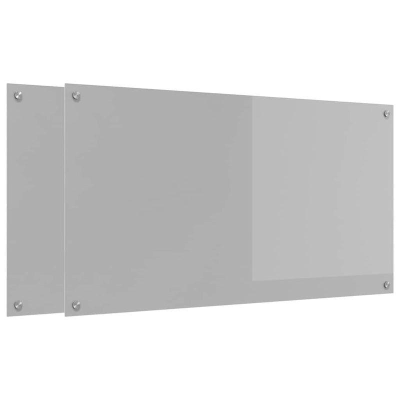 vidaXL Konyhai splashback 2 pcs Világosszürke 110 x 60 cm edzett üveg