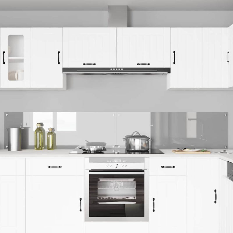 vidaXL Konyhai splashback 2 pcs Világosszürke 120 x 40 cm edzett üveg