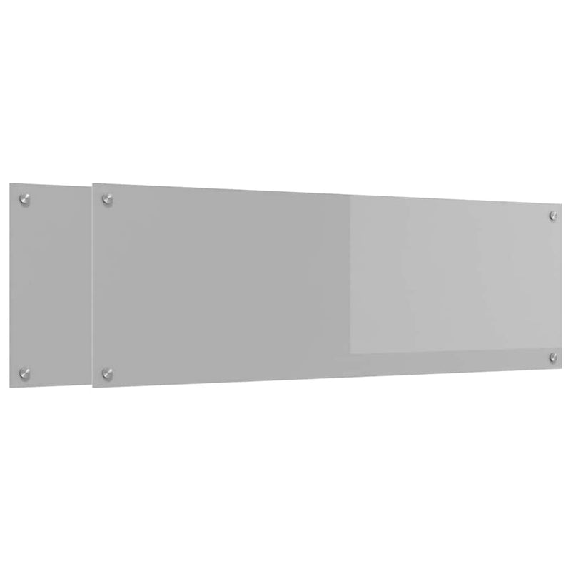 vidaXL Konyhai splashback 2 pcs Világosszürke 120 x 40 cm edzett üveg