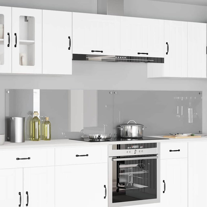 vidaXL Konyhai splashback 2 pcs Világosszürke 120 x 50 cm edzett üveg