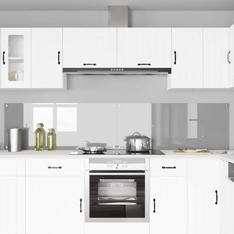 vidaXL Konyhai splashback 2 pcs Világosszürke 120 x 50 cm edzett üveg