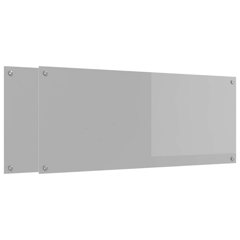 vidaXL Konyhai splashback 2 pcs Világosszürke 120 x 50 cm edzett üveg