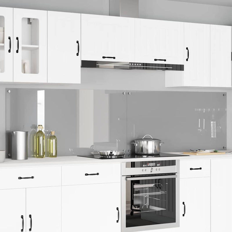 vidaXL Konyhai splashback 2 pcs Világosszürke 120 x 60 cm edzett üveg