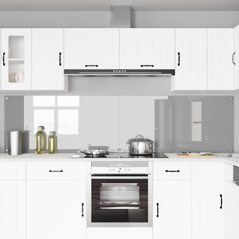 vidaXL Konyhai splashback 2 pcs Világosszürke 120 x 60 cm edzett üveg