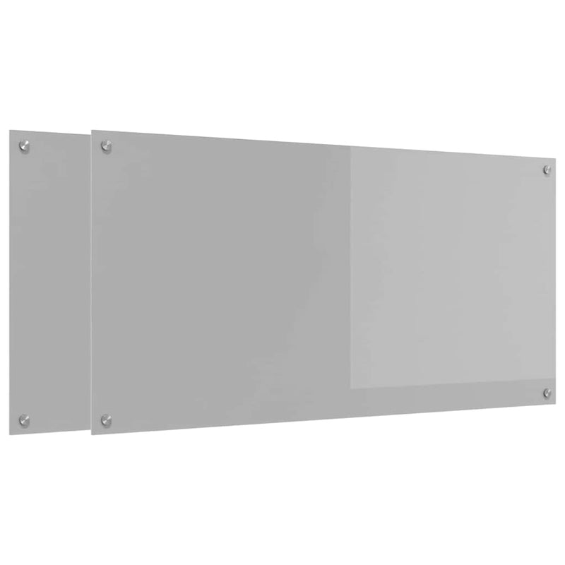 vidaXL Konyhai splashback 2 pcs Világosszürke 120 x 60 cm edzett üveg