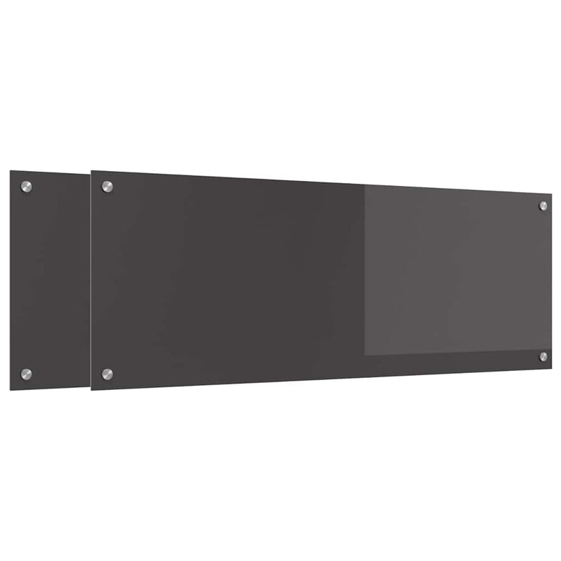 vidaXL Konyhai splashback 2 pcs Sötétszürke 110 x 40 cm edzett üveg