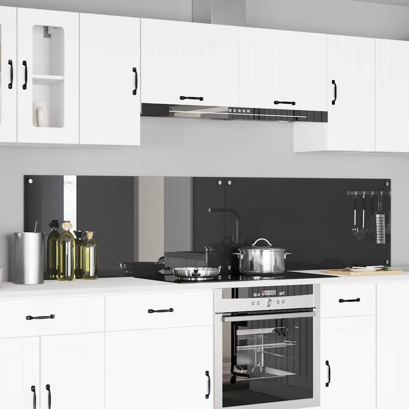 vidaXL Konyhai splashback 2 pcs Sötétszürke 110 x 50 cm edzett üveg