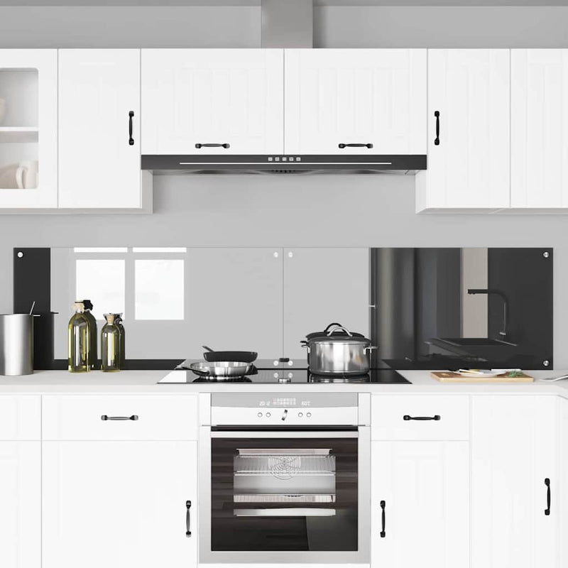 vidaXL Konyhai splashback 2 pcs Sötétszürke 110 x 50 cm edzett üveg