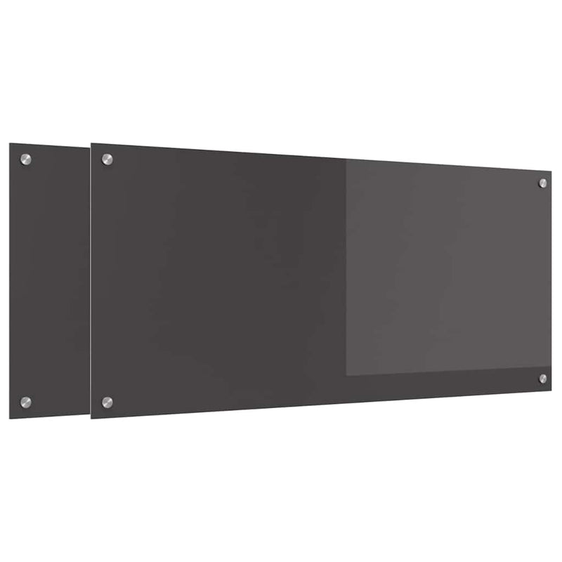 vidaXL Konyhai splashback 2 pcs Sötétszürke 110 x 50 cm edzett üveg