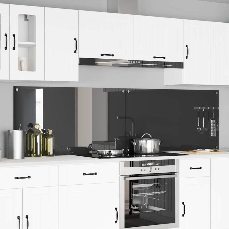 vidaXL Konyhai splashback 2 pcs Sötétszürke 110 x 60 cm edzett üveg