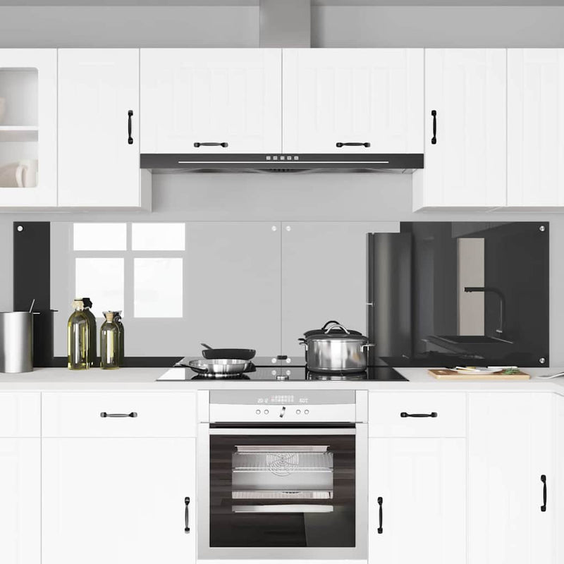vidaXL Konyhai splashback 2 pcs Sötétszürke 110 x 60 cm edzett üveg