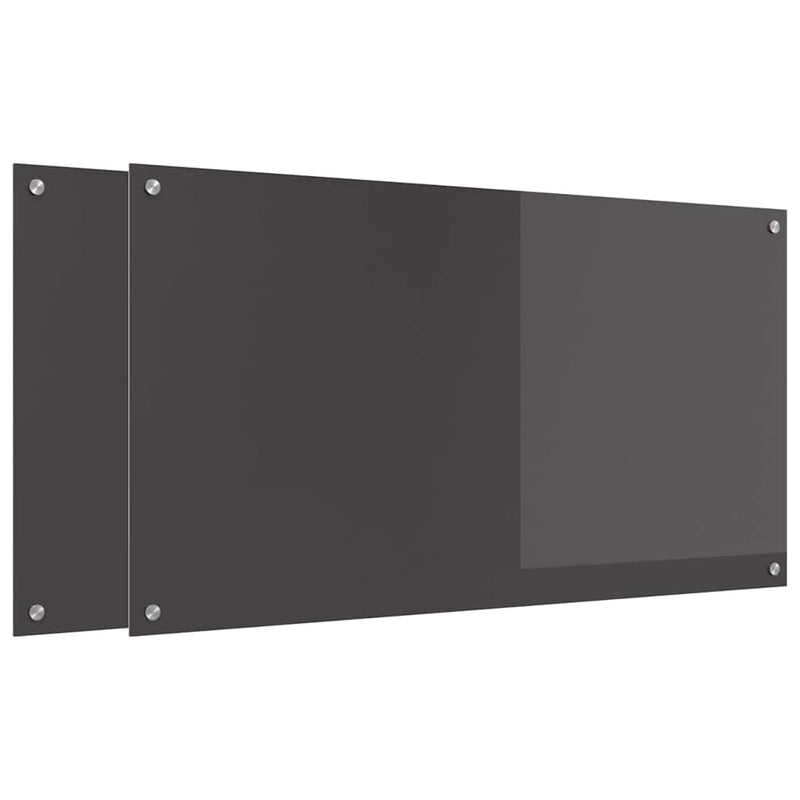 vidaXL Konyhai splashback 2 pcs Sötétszürke 110 x 60 cm edzett üveg