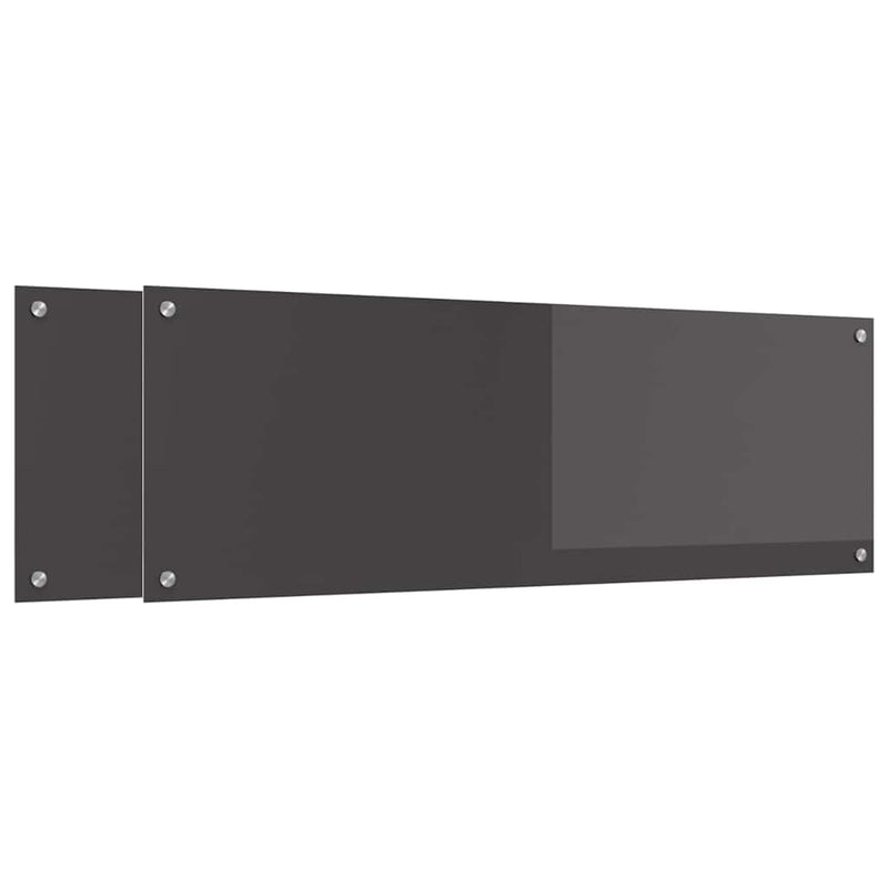 vidaXL Konyhai splashback 2 pcs Sötétszürke 120 x 40 cm edzett üveg