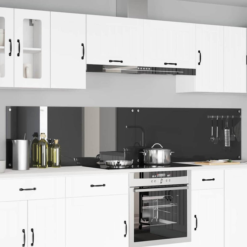 vidaXL Konyhai splashback 2 pcs Sötétszürke 120 x 50 cm edzett üveg