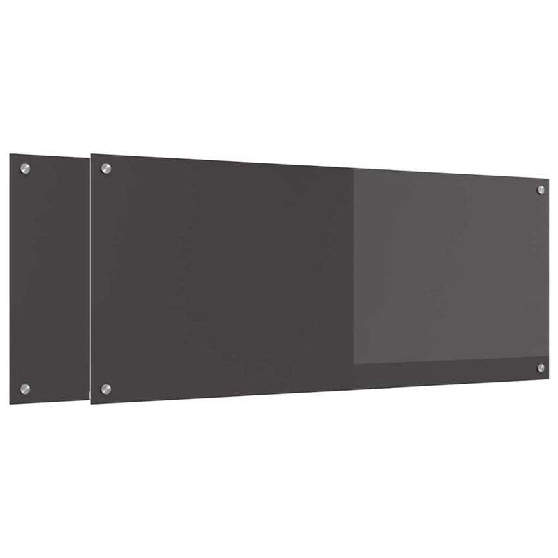 vidaXL Konyhai splashback 2 pcs Sötétszürke 120 x 50 cm edzett üveg