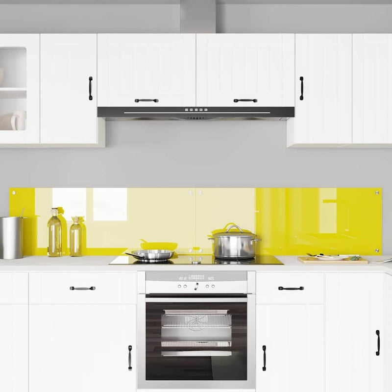 vidaXL Konyhai splashback 2 pcs Sárga 110 x 40 cm edzett üveg