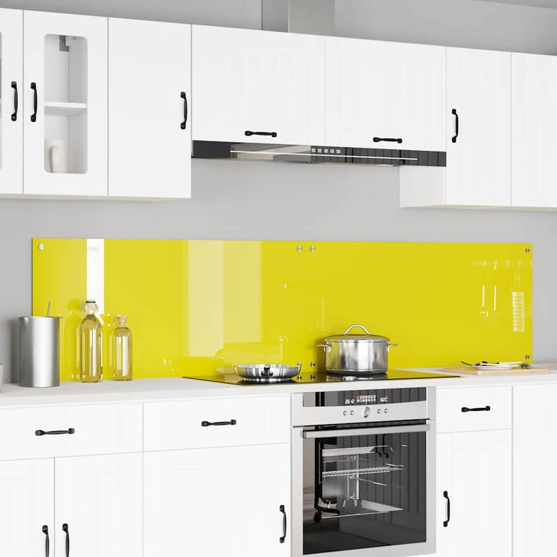 vidaXL Konyhai splashback 2 pcs Sárga 110 x 50 cm edzett üveg