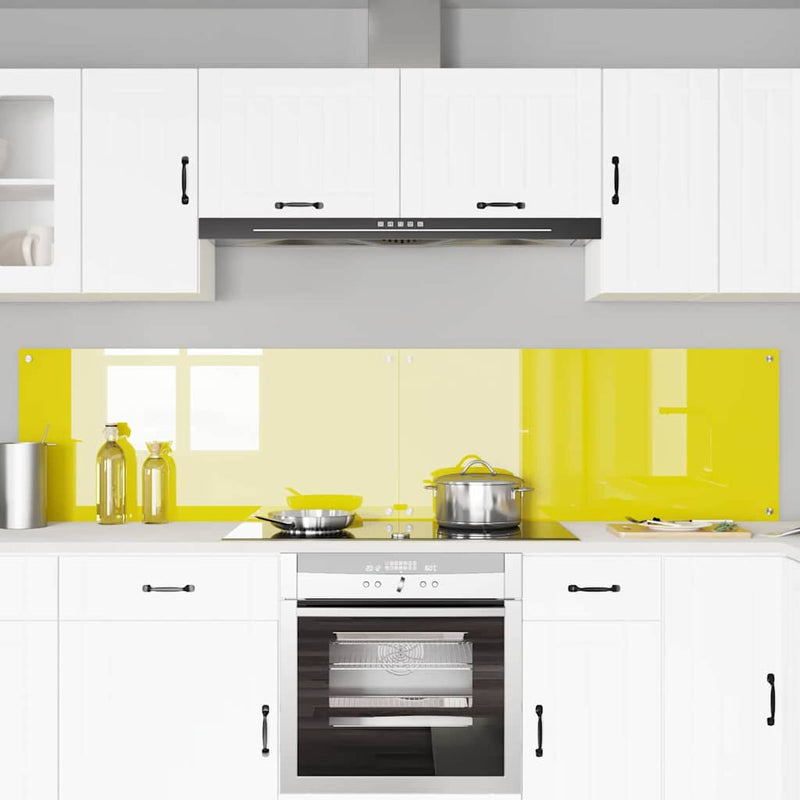 vidaXL Konyhai splashback 2 pcs Sárga 110 x 50 cm edzett üveg
