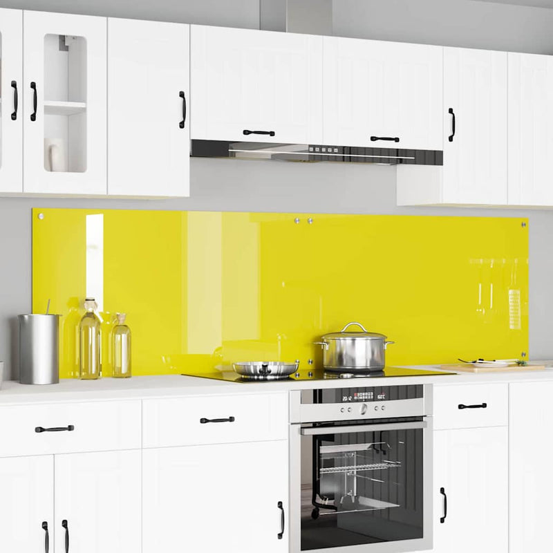 vidaXL Konyhai splashback 2 pcs Sárga 110 x 60 cm edzett üveg