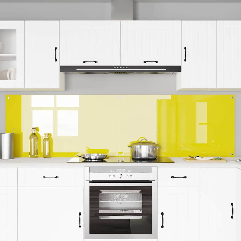vidaXL Konyhai splashback 2 pcs Sárga 110 x 60 cm edzett üveg