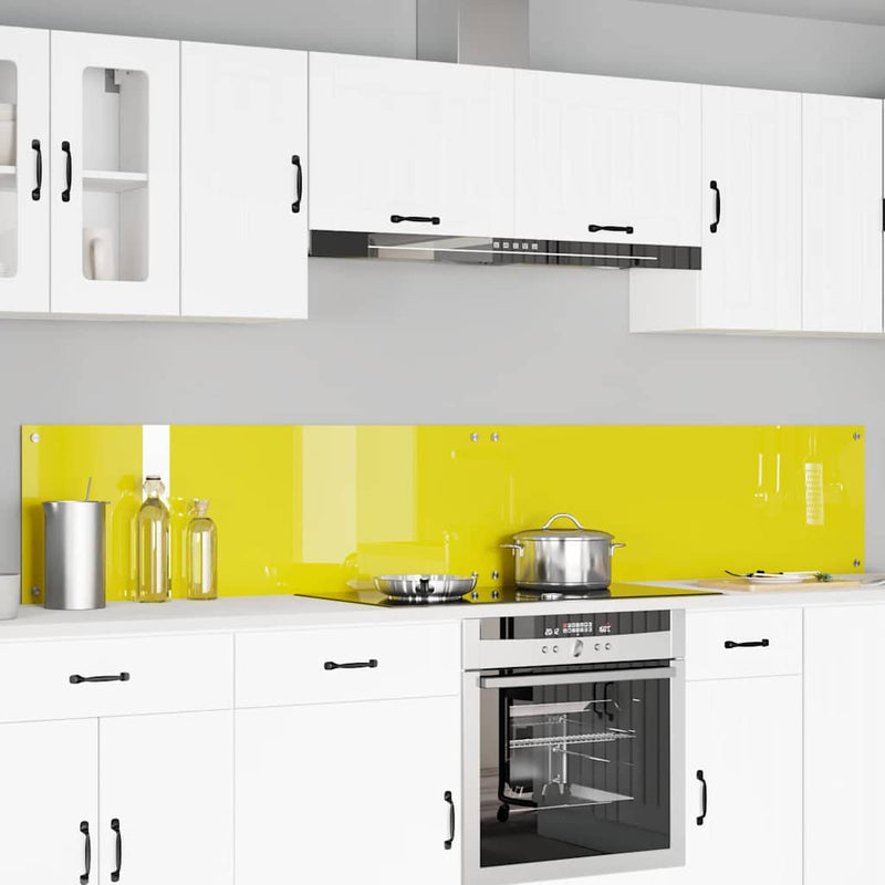 vidaXL Konyhai splashback 2 pcs Sárga 120 x 40 cm edzett üveg