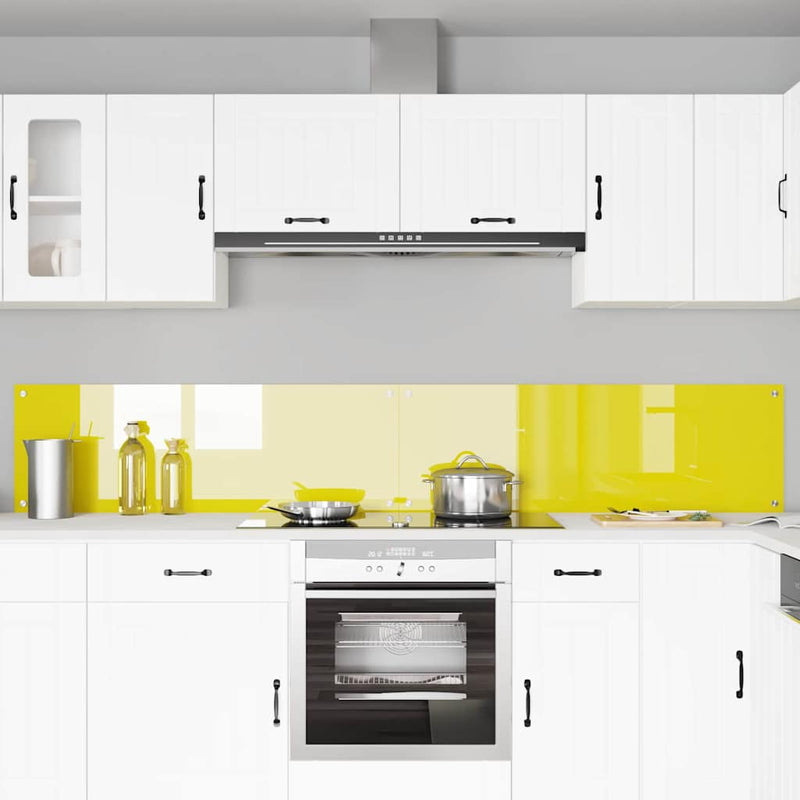 vidaXL Konyhai splashback 2 pcs Sárga 120 x 40 cm edzett üveg