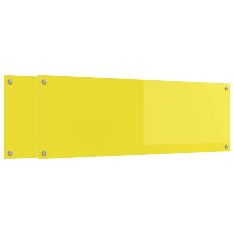 vidaXL Konyhai splashback 2 pcs Sárga 120 x 40 cm edzett üveg