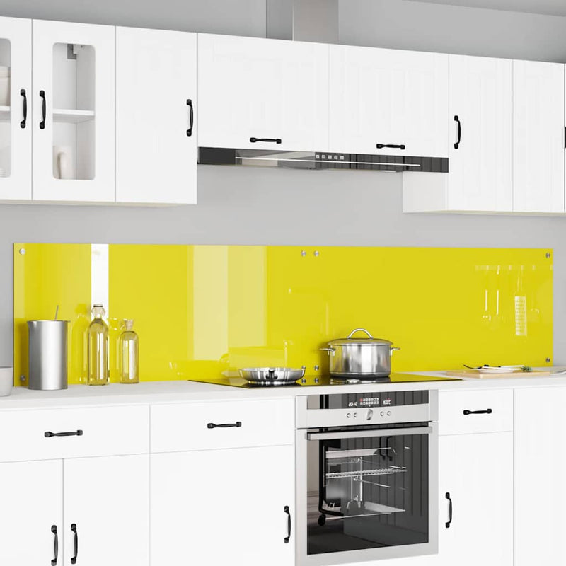 vidaXL Konyhai splashback 2 pcs Sárga 120 x 50 cm edzett üveg