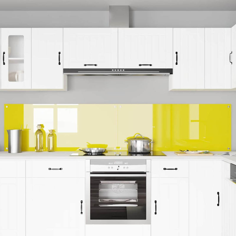 vidaXL Konyhai splashback 2 pcs Sárga 120 x 50 cm edzett üveg