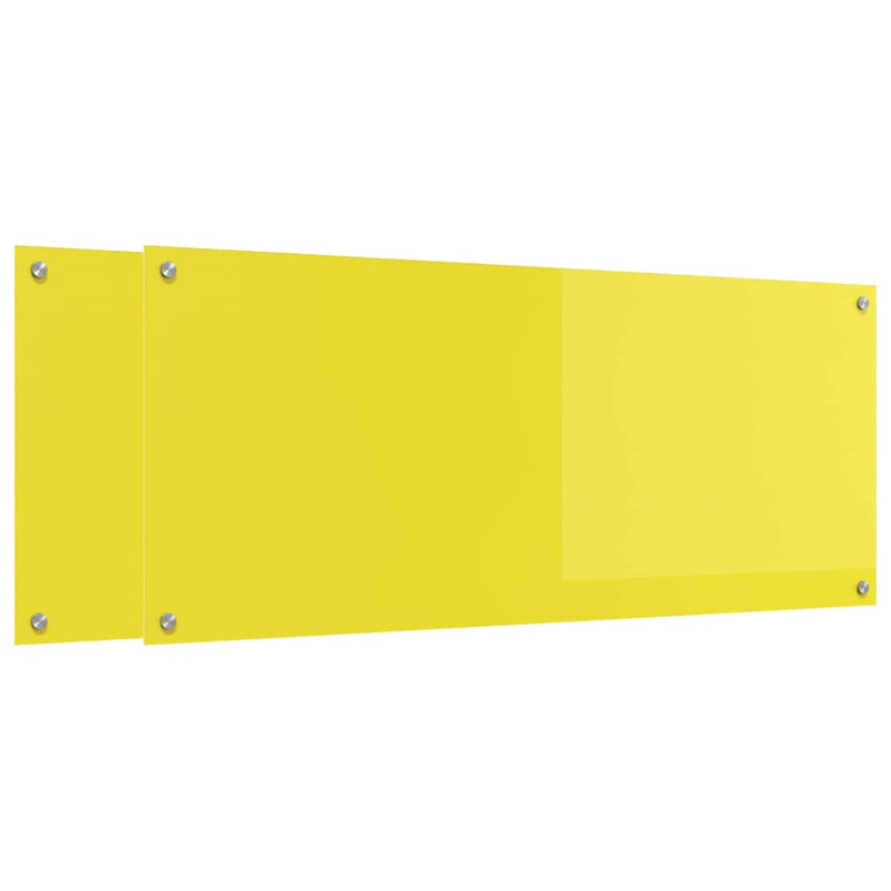 vidaXL Konyhai splashback 2 pcs Sárga 120 x 50 cm edzett üveg