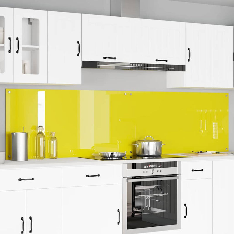 vidaXL Konyhai splashback 2 pcs Sárga 120 x 60 cm edzett üveg