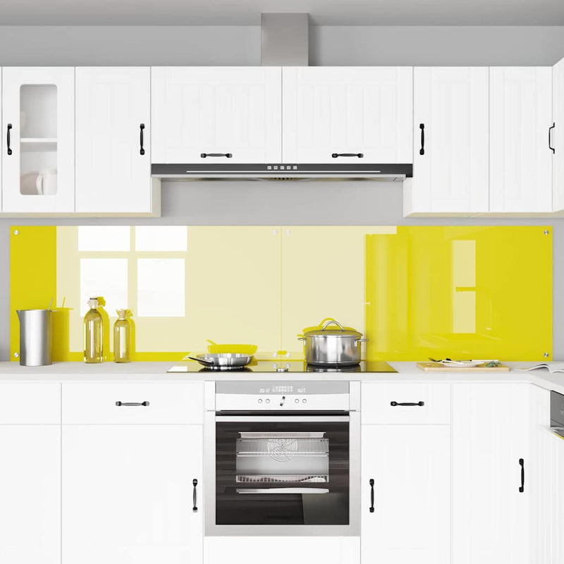 vidaXL Konyhai splashback 2 pcs Sárga 120 x 60 cm edzett üveg