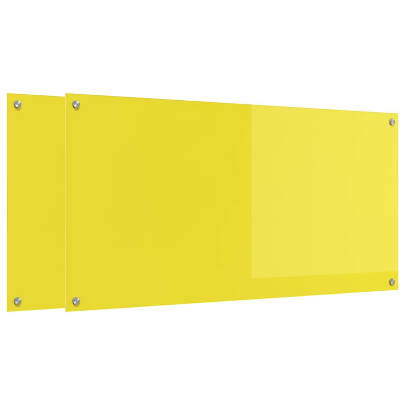 vidaXL Konyhai splashback 2 pcs Sárga 120 x 60 cm edzett üveg
