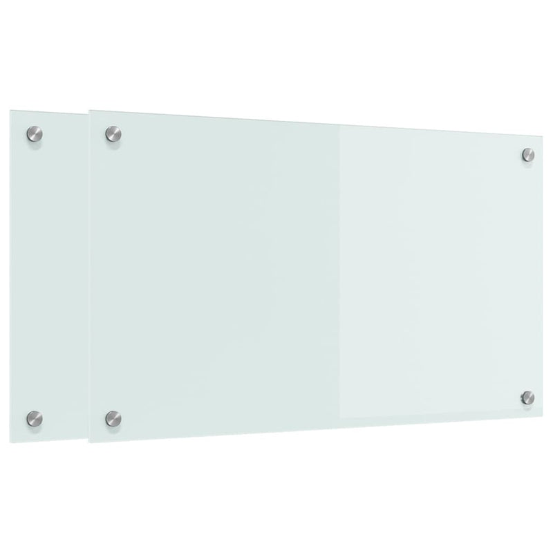 vidaXL Konyhai splashback 2 pcs Fehér 70 x 40 x 0.8 cm edzett üveg