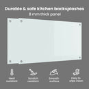 vidaXL Konyhai hátfal 2 pcs Fehér 90 x 50 cm edzett üveg