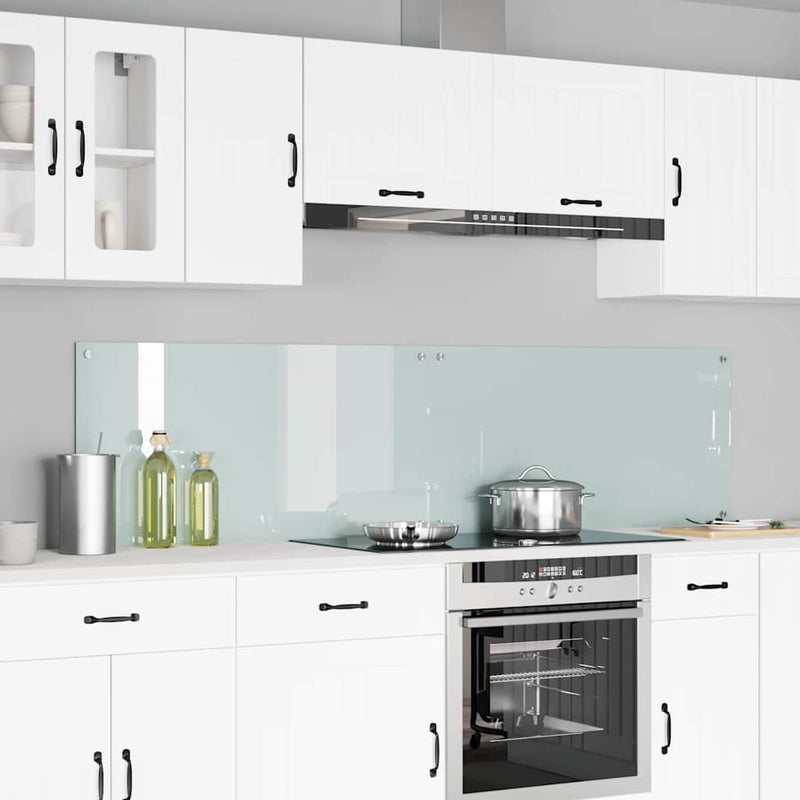 vidaXL Konyhai splashback Fehér 100 x 50 x 0,8 cm edzett üveg