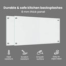 vidaXL Konyhai hátfal 2 pcs Átlátszó 80 x 40 cm edzett üveg