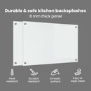 vidaXL Konyhai hátfal 2 pcs Átlátszó 80 x 50 cm edzett üveg