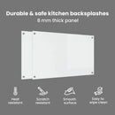 vidaXL Konyhai hátfal 2 pcs Átlátszó 100 x 60 cm edzett üveg
