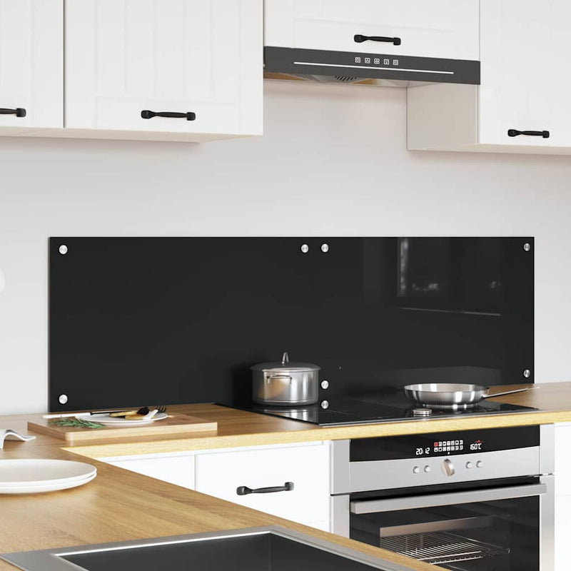 vidaXL Konyhai splashback Fekete 70 x 40 x 0.8 cm edzett üveg