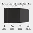 vidaXL Konyhai hátfal 2 pcs Fekete 70 x 40 cm edzett üveg
