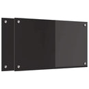 vidaXL Konyhai splashback 2 pcs Fekete 70 x 40 cm edzett üveg
